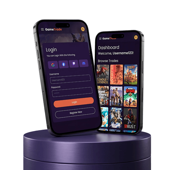 GameTrade mobile app preview